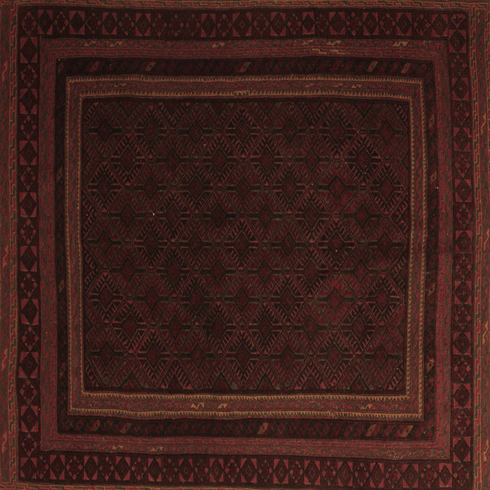 Square Machine Washable Southwestern Brown Country Rug, wshtr2663brn