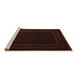 Sideview of Machine Washable Southwestern Brown Country Rug, wshtr2663brn