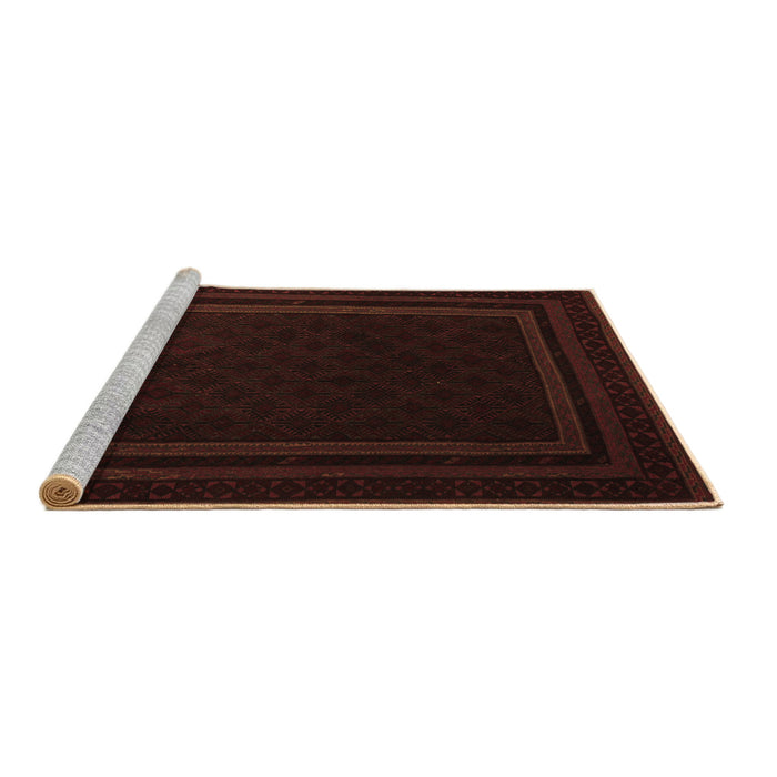 Sideview of Machine Washable Southwestern Brown Country Rug, wshtr2663brn