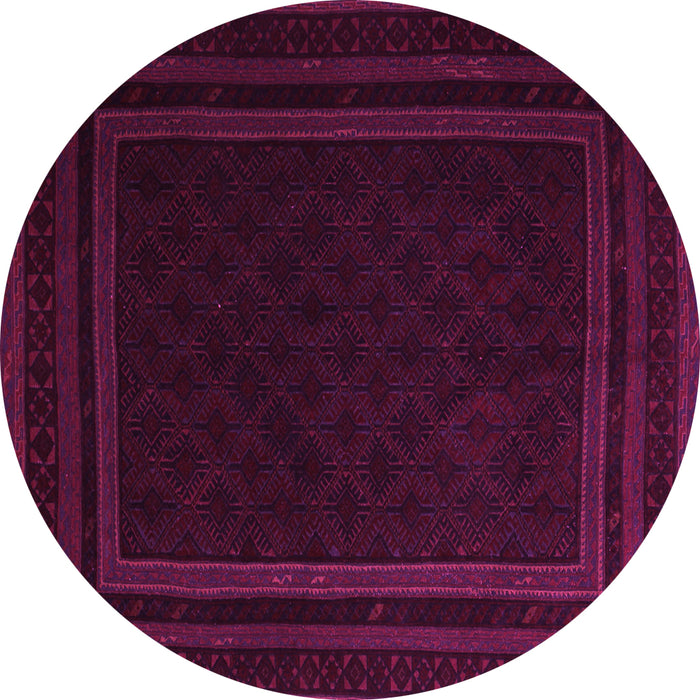 Round Machine Washable Southwestern Pink Country Rug, wshtr2663pnk