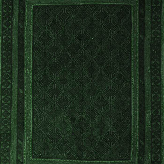 Machine Washable Southwestern Emerald Green Country Area Rugs, wshtr2663emgrn