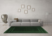 Machine Washable Southwestern Emerald Green Country Area Rugs in a Living Room,, wshtr2663emgrn