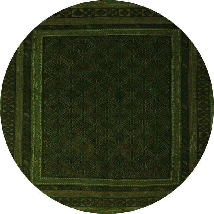 Machine Washable Southwestern Green Country Area Rugs, wshtr2663grn