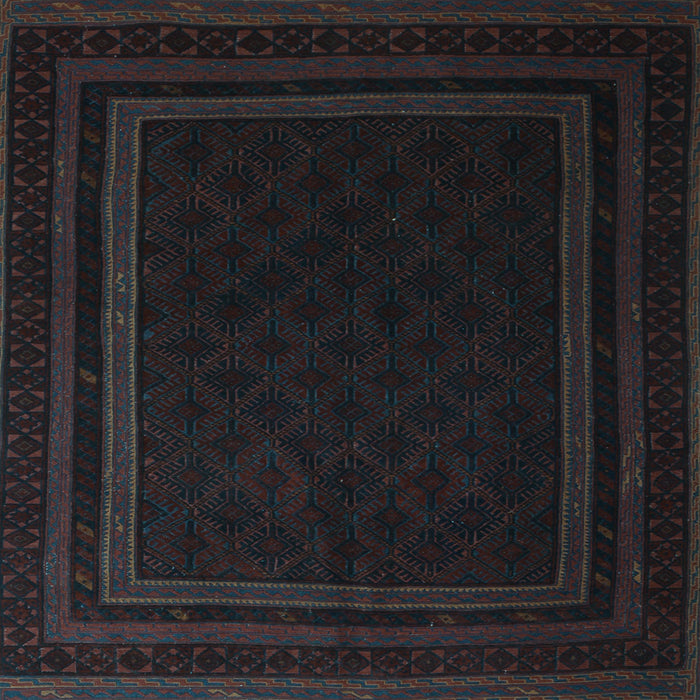 Square Southwestern Light Blue Country Rug, tr2663lblu