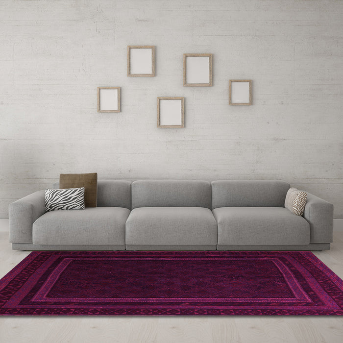 Machine Washable Southwestern Pink Country Rug in a Living Room, wshtr2663pnk