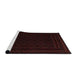 Sideview of Machine Washable Traditional Black Brown Rug, wshtr2664