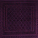 Square Machine Washable Southwestern Purple Country Area Rugs, wshtr2664pur