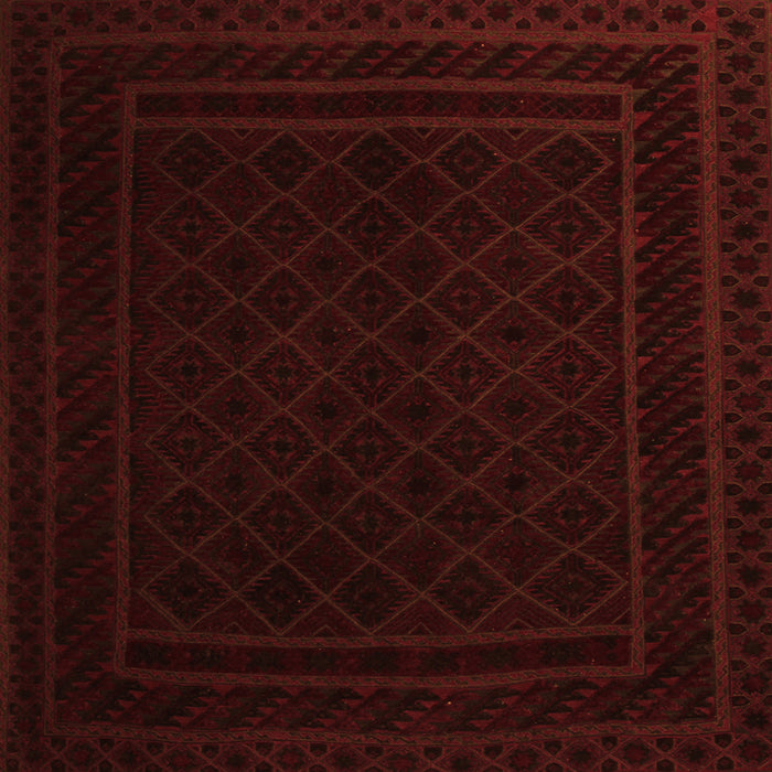 Round Machine Washable Southwestern Orange Country Area Rugs, wshtr2664org