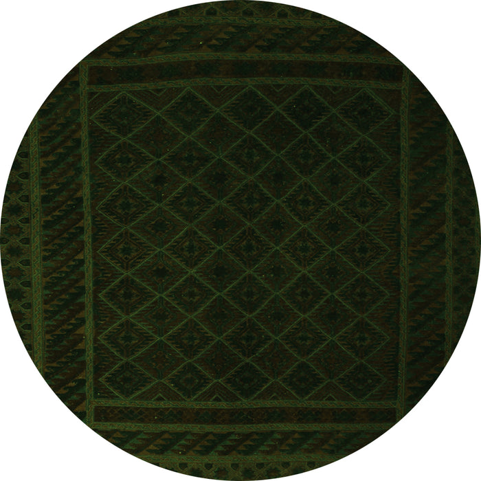 Machine Washable Southwestern Green Country Area Rugs, wshtr2664grn