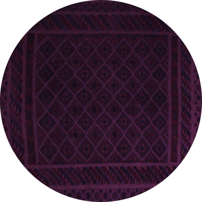 Round Southwestern Purple Country Rug, tr2664pur