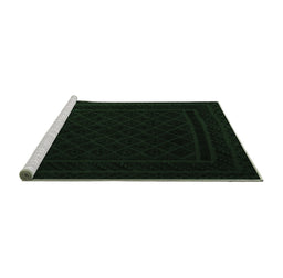 Sideview of Machine Washable Southwestern Emerald Green Country Area Rugs, wshtr2664emgrn