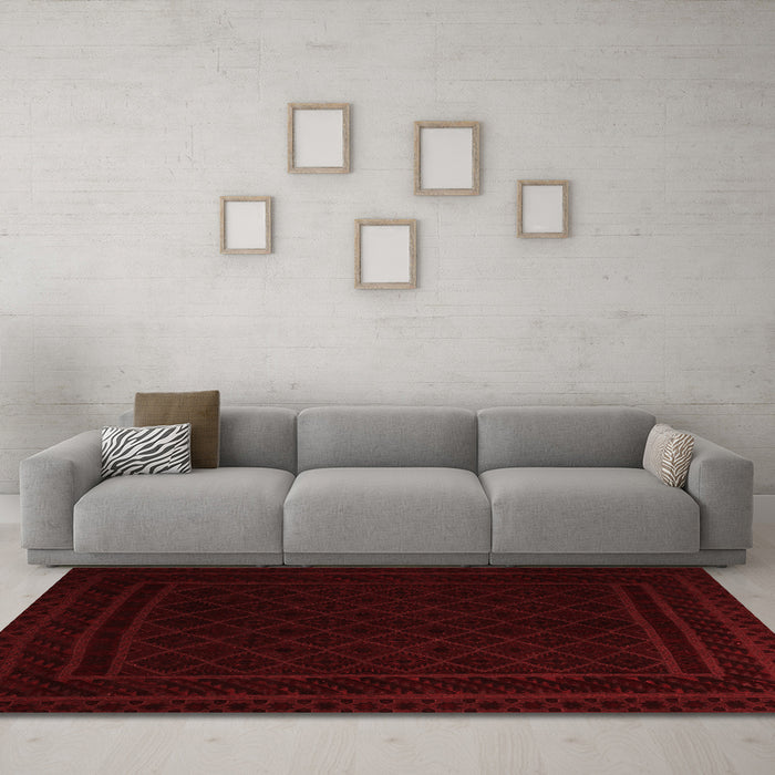 Country Red Washable Rugs