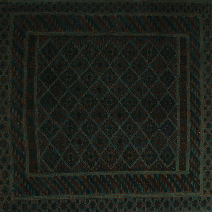 Square Southwestern Turquoise Country Rug, tr2664turq