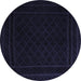 Round Southwestern Blue Country Rug, tr2664blu