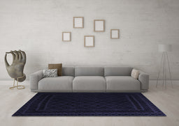 Machine Washable Southwestern Blue Country Rug in a Living Room, wshtr2664blu