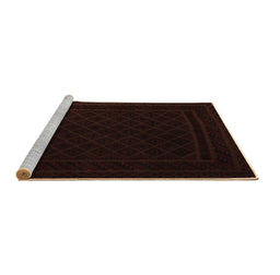 Sideview of Machine Washable Southwestern Brown Country Rug, wshtr2664brn