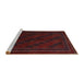 Sideview of Machine Washable Traditional Bakers Brown Rug, wshtr2665