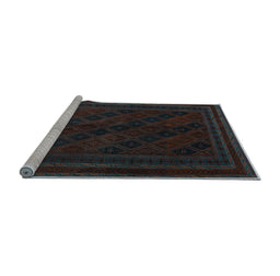 Sideview of Machine Washable Southwestern Light Blue Country Rug, wshtr2665lblu