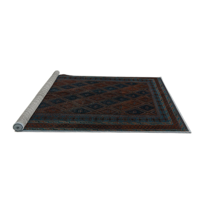 Sideview of Machine Washable Southwestern Light Blue Country Rug, wshtr2665lblu
