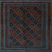 Square Southwestern Light Blue Country Rug, tr2665lblu