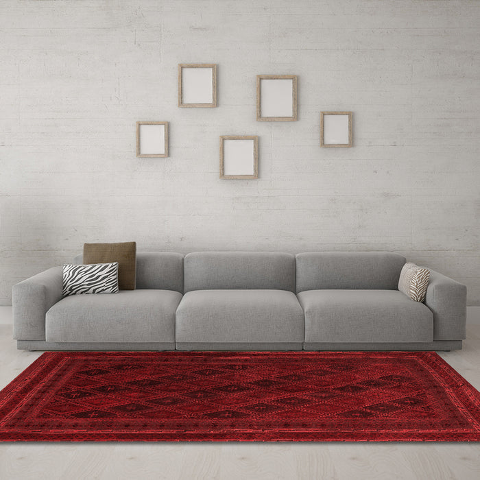 Country Red Washable Rugs