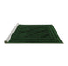 Sideview of Machine Washable Southwestern Emerald Green Country Area Rugs, wshtr2665emgrn