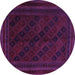 Round Southwestern Purple Country Rug, tr2665pur