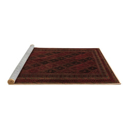 Sideview of Machine Washable Southwestern Brown Country Rug, wshtr2665brn