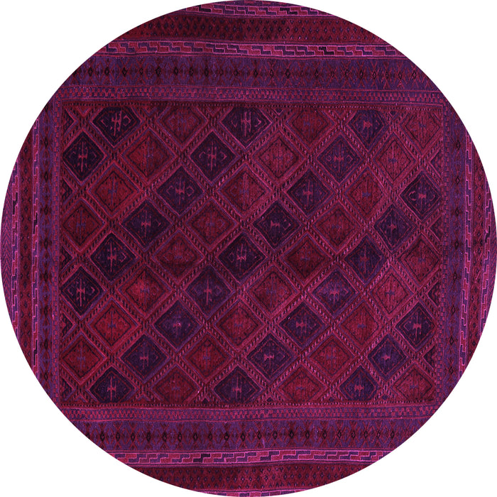Round Machine Washable Southwestern Pink Country Rug, wshtr2665pnk