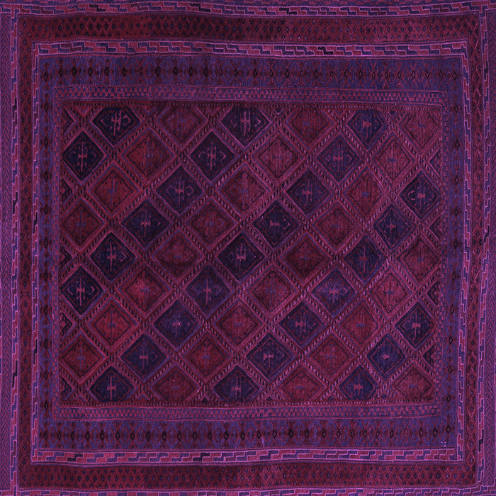 Square Machine Washable Southwestern Purple Country Area Rugs, wshtr2665pur