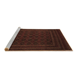Sideview of Machine Washable Southwestern Brown Country Rug, wshtr2666brn