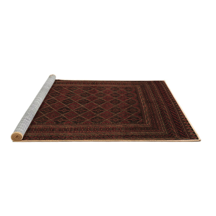 Sideview of Machine Washable Southwestern Brown Country Rug, wshtr2666brn