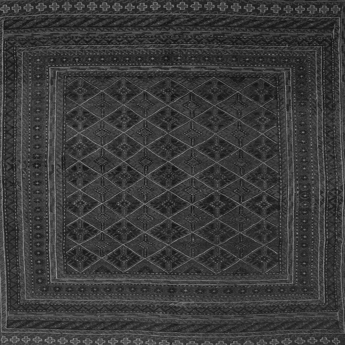 Round Machine Washable Southwestern Gray Country Rug, wshtr2666gry