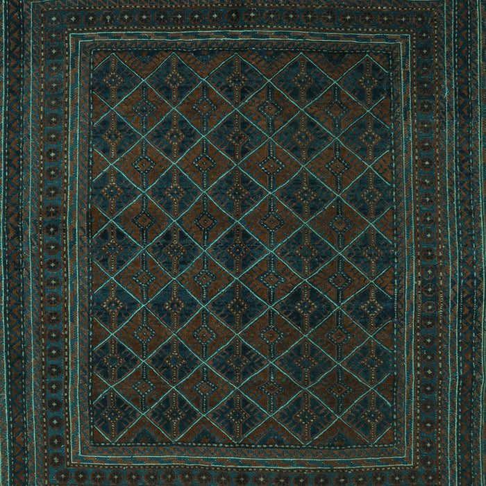 Machine Washable Southwestern Turquoise Country Area Rugs, wshtr2666turq