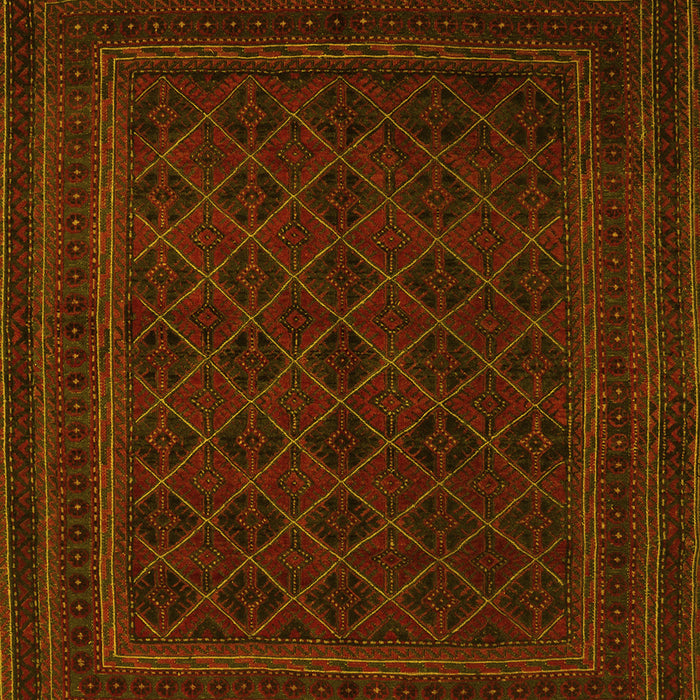 Machine Washable Southwestern Yellow Country Rug, wshtr2666yw