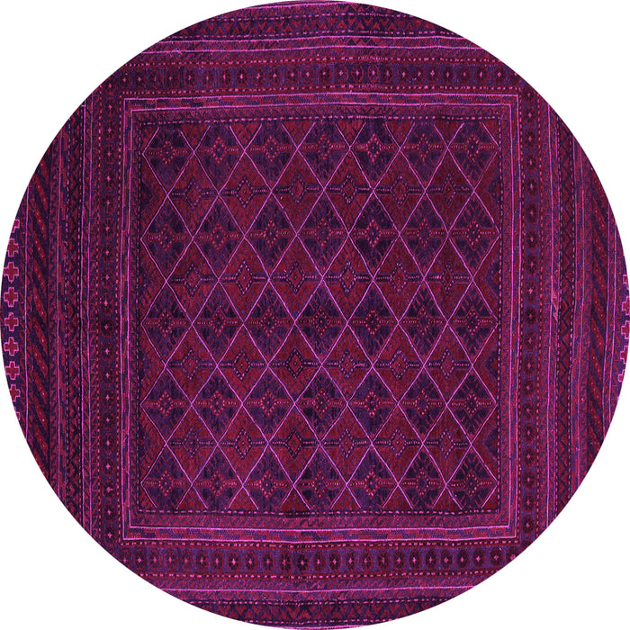 Round Machine Washable Southwestern Pink Country Rug, wshtr2666pnk