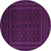 Round Southwestern Purple Country Rug, tr2666pur