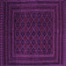 Square Machine Washable Southwestern Purple Country Area Rugs, wshtr2666pur