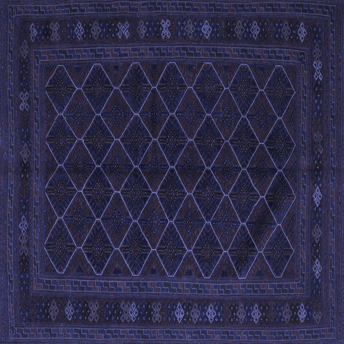 Square Machine Washable Southwestern Blue Country Rug, wshtr2667blu