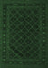 Machine Washable Southwestern Emerald Green Country Area Rugs, wshtr2667emgrn