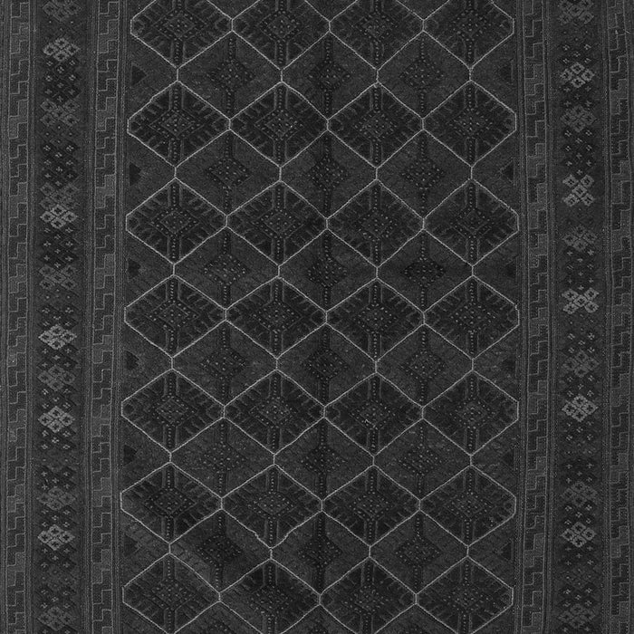 Serging Thickness of Machine Washable Southwestern Gray Country Rug, wshtr2667gry