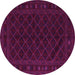 Round Southwestern Pink Country Rug, tr2667pnk