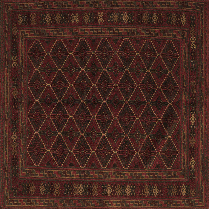 Square Machine Washable Southwestern Brown Country Rug, wshtr2667brn