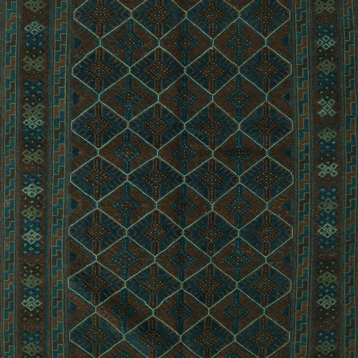 Machine Washable Southwestern Turquoise Country Area Rugs, wshtr2667turq