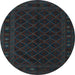 Round Southwestern Light Blue Country Rug, tr2667lblu