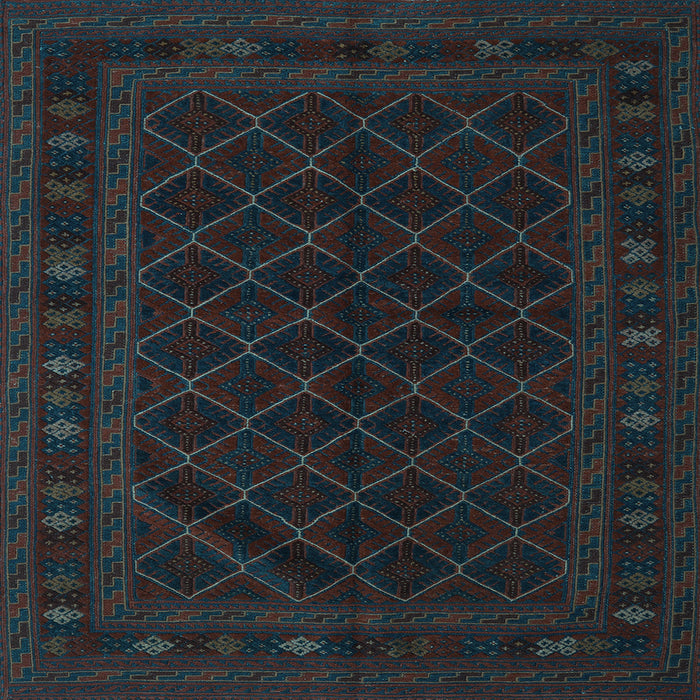 Square Southwestern Light Blue Country Rug, tr2667lblu