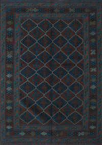 Southwestern Light Blue Country Rug, tr2667lblu