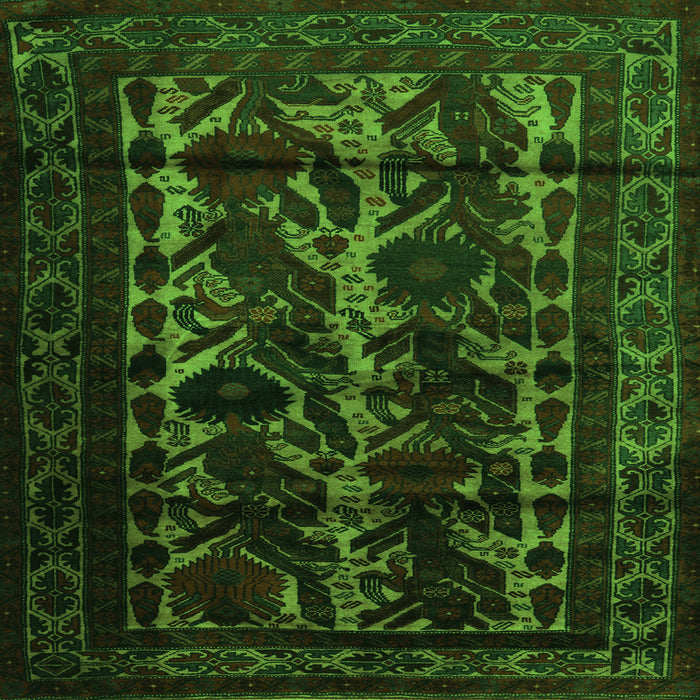 Serging Thickness of Persian Green Traditional Rug, tr2668grn
