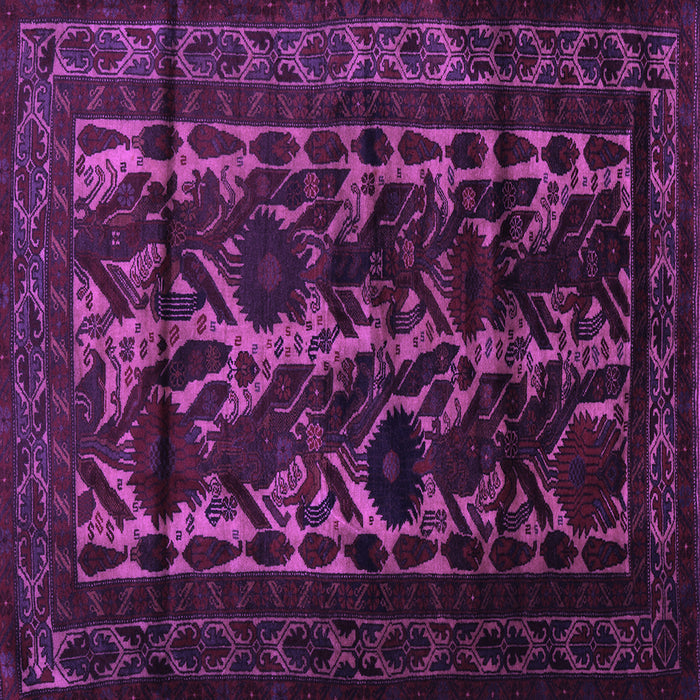 Square Machine Washable Persian Purple Traditional Area Rugs, wshtr2668pur