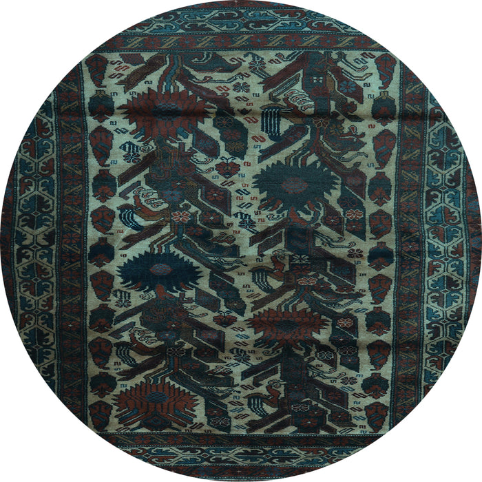 Round Persian Light Blue Traditional Rug, tr2668lblu